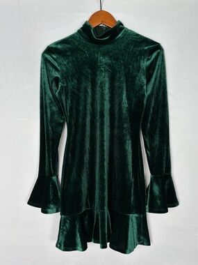 green emerald velvet dress Aria velvet swing dress - movie inspired main image 1